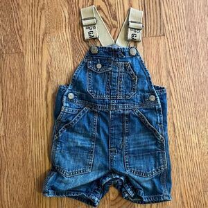 Baby Gap Infant Denim Overall Shorts 6-12 Months